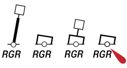 Symbol for rød skillepunktsafmærkning i et søkort